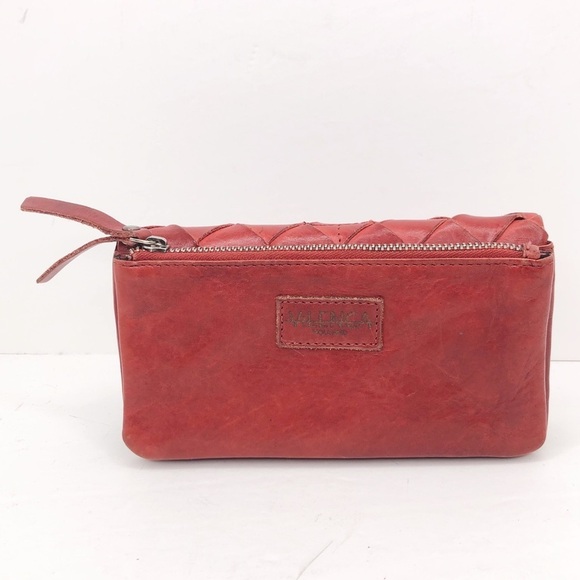 Vilenca red leather Woven wallet - Picture 2 of 13